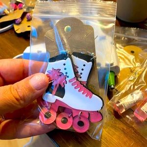Roller skate earrings